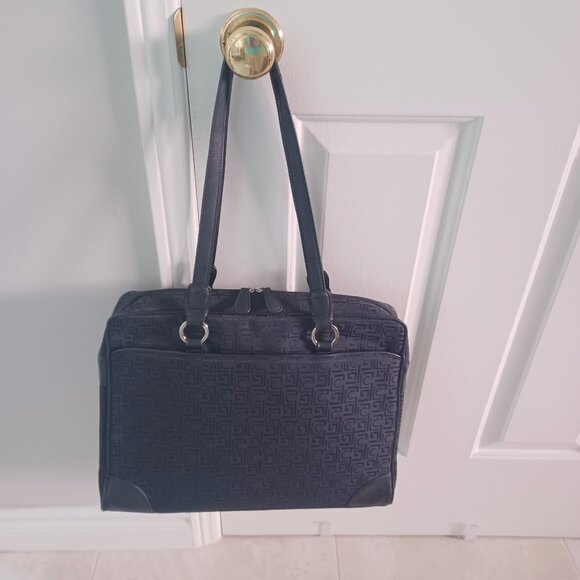 Liz Clairborne Soft Sided Leather Trimmed Business Bag Briefcase - Picture 4 of 8